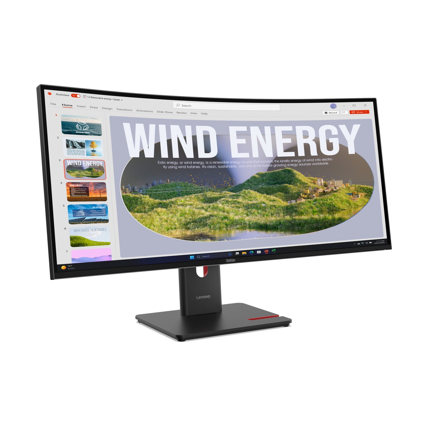 Lenovo ThinkVision T34WD-40 monitor de computadora 86.4 cm (34") 3440 x 1440 Pixeles LED Negro