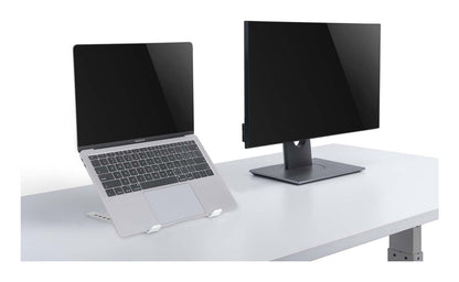 Soporte laptop Manhattan p/Escritorio de posiciones aluminio Premium
