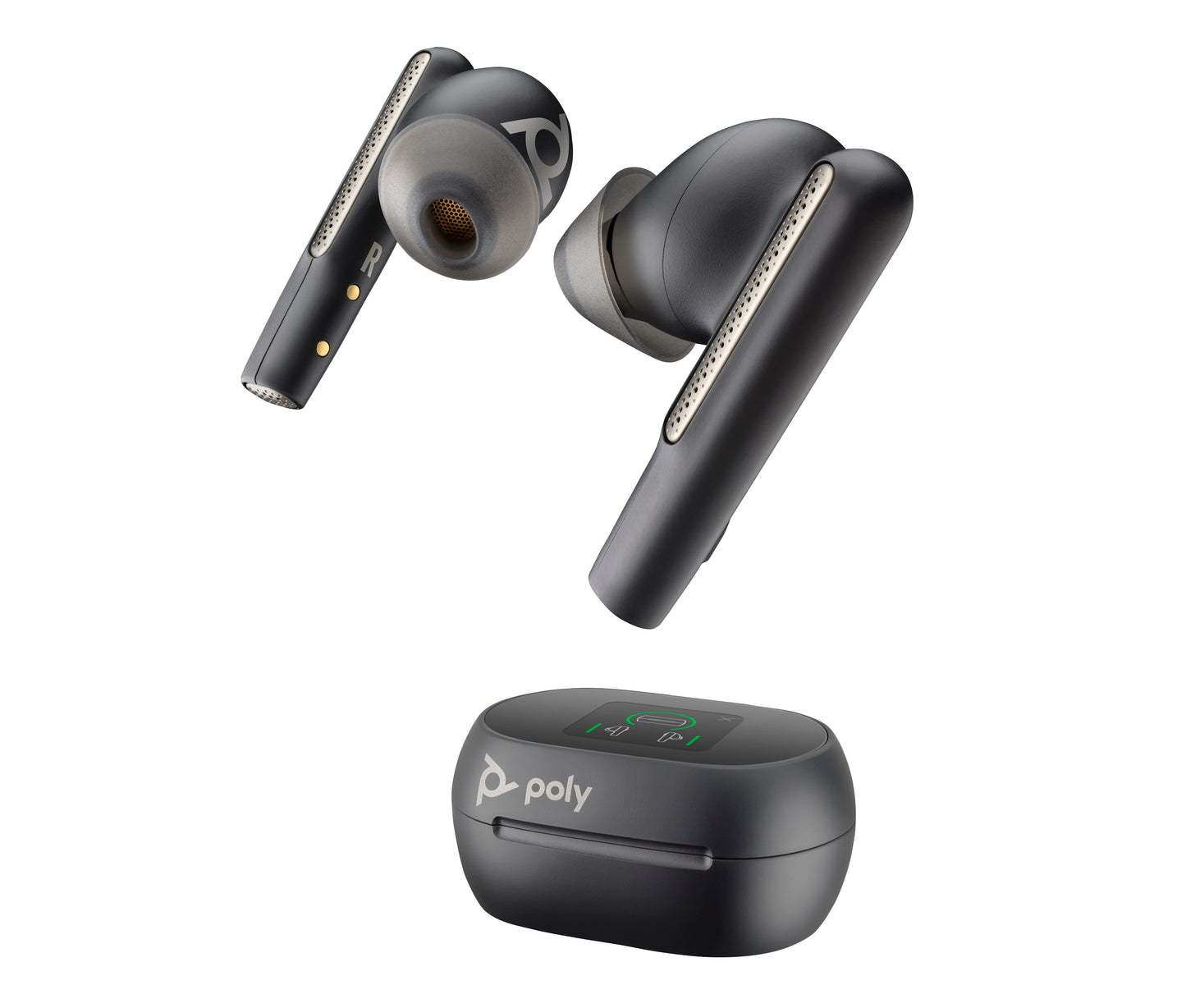 HP Poly Voyager Free 60+ UC Carbon Black Earbuds +BT700 USB-C Adapter +Touchscreen Charge Case Auriculares Inalámbrico Intra auditivo Llamadas/Música USB Tipo C Bluetooth