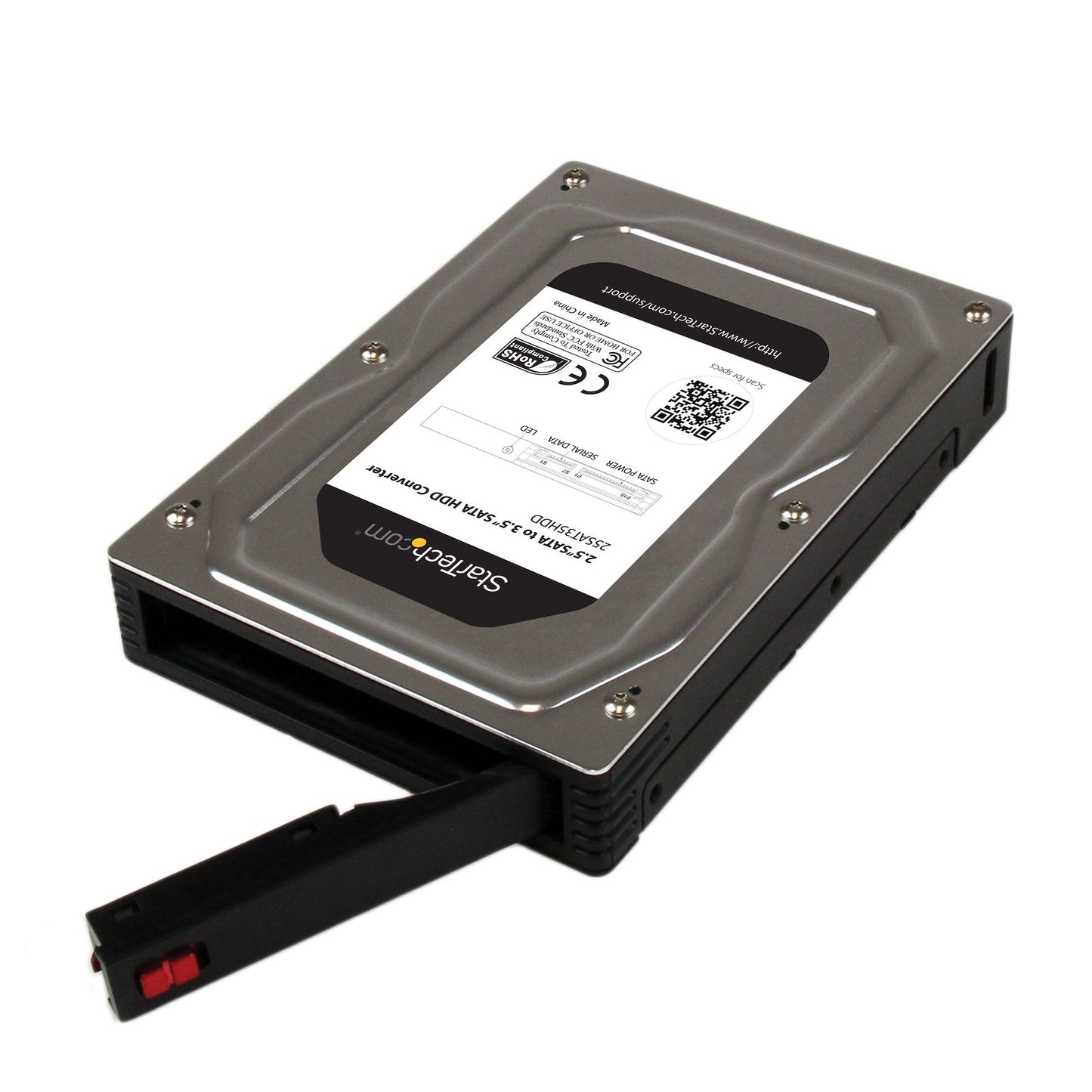 StarTech.com 25SAT35HDD panel para bahía de discos 8.89 cm (3.5") Bandeja de almacenamiento Negro, Plata