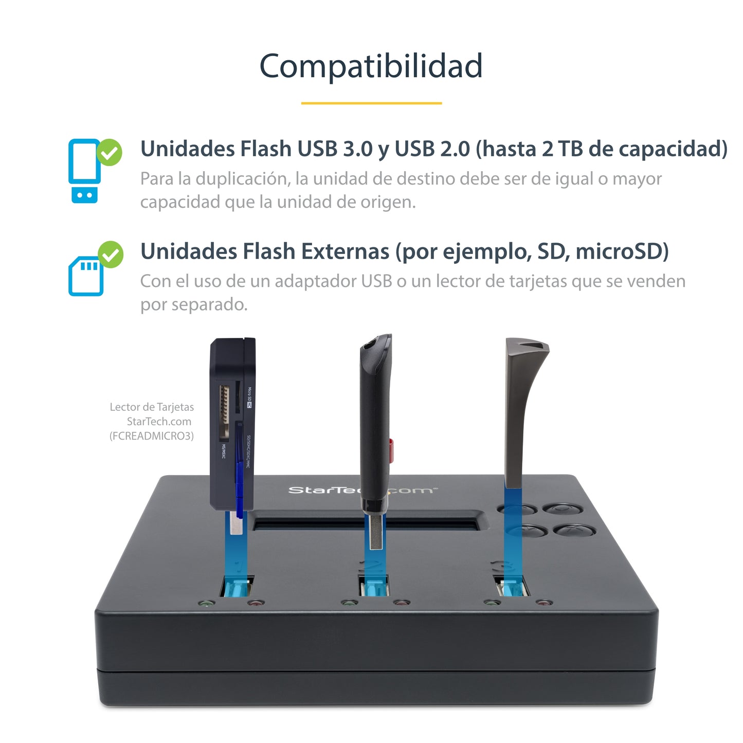StarTech.com USBDUP12 duplicador de datos o soporte Duplicador de unidades flash USB Azul 2 copias