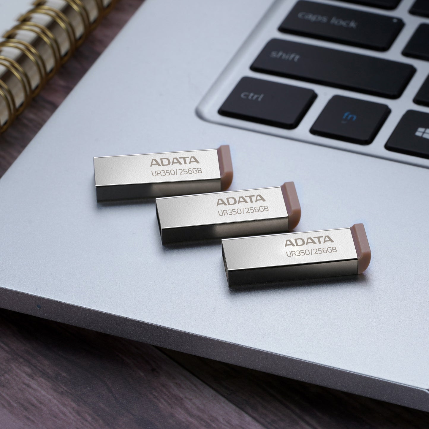 ADATA UR350 unidad flash USB 256 GB USB tipo A 3.2 Gen 1 (3.1 Gen 1) Café, Acero inoxidable