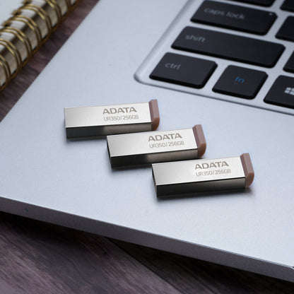 ADATA UR350 unidad flash USB 256 GB USB tipo A 3.2 Gen 1 (3.1 Gen 1) Café, Acero inoxidable