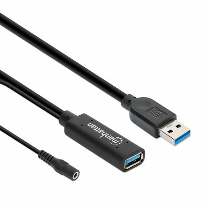 Cable de Extensión Manhattan USB 3.0 Tipo A Macho a Hembra 15m 5Gbps Negro