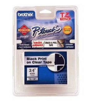 Cinta Laminada Brother Estandar Texto negro sobre cinta transparente de 18mm x 8m