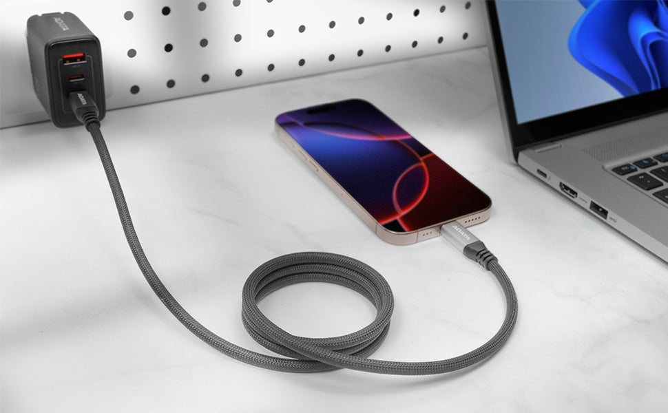 Cable Magnético Adata Usb-C Adopta El Usb 3.2 Gen2 Estandar Velocidad De Transferencia De Datos De 10 Gbps Color Negro