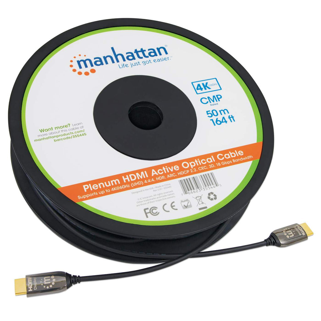 Manhattan 355445 cable HDMI 50 m HDMI Tipo A (Estándar) Negro