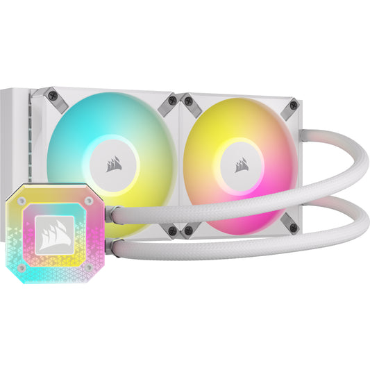 Enfriamiento Líquido Corsair para CPU iCUE H100i Elite Capellix XT 240mm RGB Compatible S 1200 1700 AM4 AM5 Color Blanco
