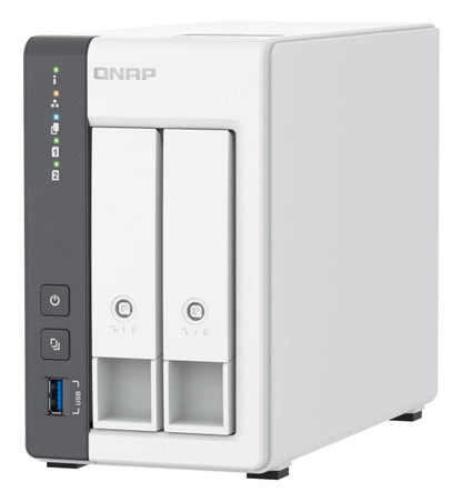 Unidad Almacenamiento NAS QNAP CPU ARM Cortex A55 Quad Core 2.0GHz 4GB RAM RJ45 2.5GbE 2 Bahías 3.5 Linux Sin Discos