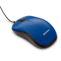 Mouse VERBATIM Silencioso Alámbrico Óptico - Azul