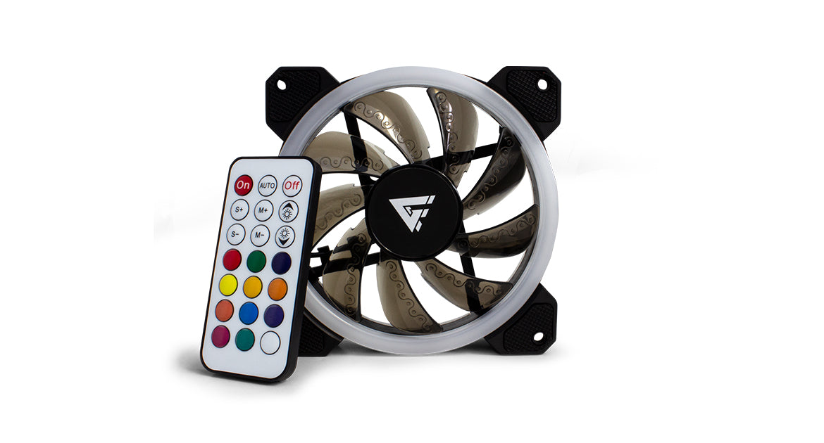 Kit Ventiladores Game Factor FKG400 3 Fans 12mm RGB 2 Tiras Led Control Remoto