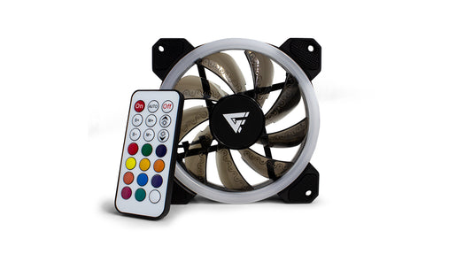 Kit Ventiladores Game Factor FKG400 3 Fans 12mm RGB 2 Tiras Led Control Remoto