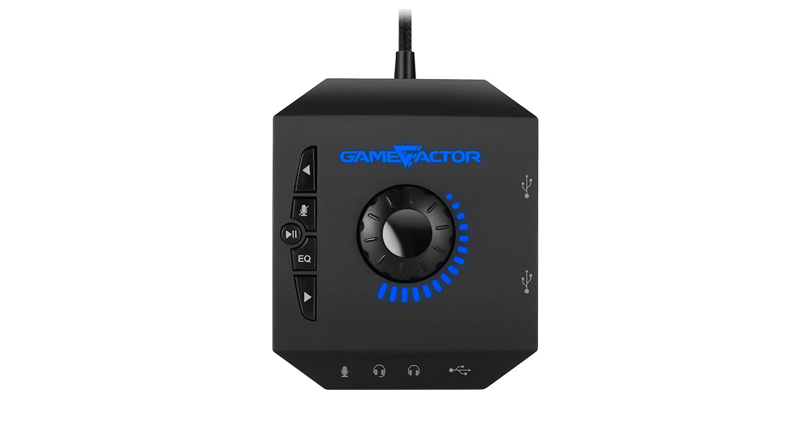 Diadema Game Factor HSG601 Micrófono Removible Amplificador USB Stand Color Negro