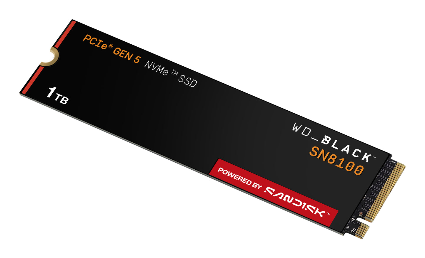 SSD interno Western Digital de 1TB Black SN8100 NVMe M.2 Gen5 - Lectura/Eescritura/ Sin Disipador Térmico
