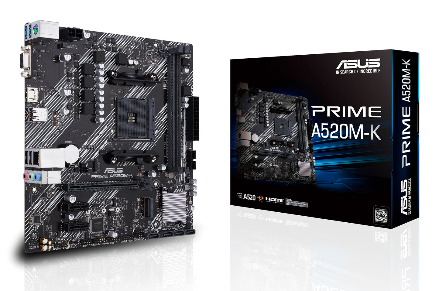 Tarjeta Madre Asus PRIME A520M-K 2xDDR4 64GB 4400Mhz HDMI VGA PCIe 3.0 M.2 S AM4 Ryzen mATX