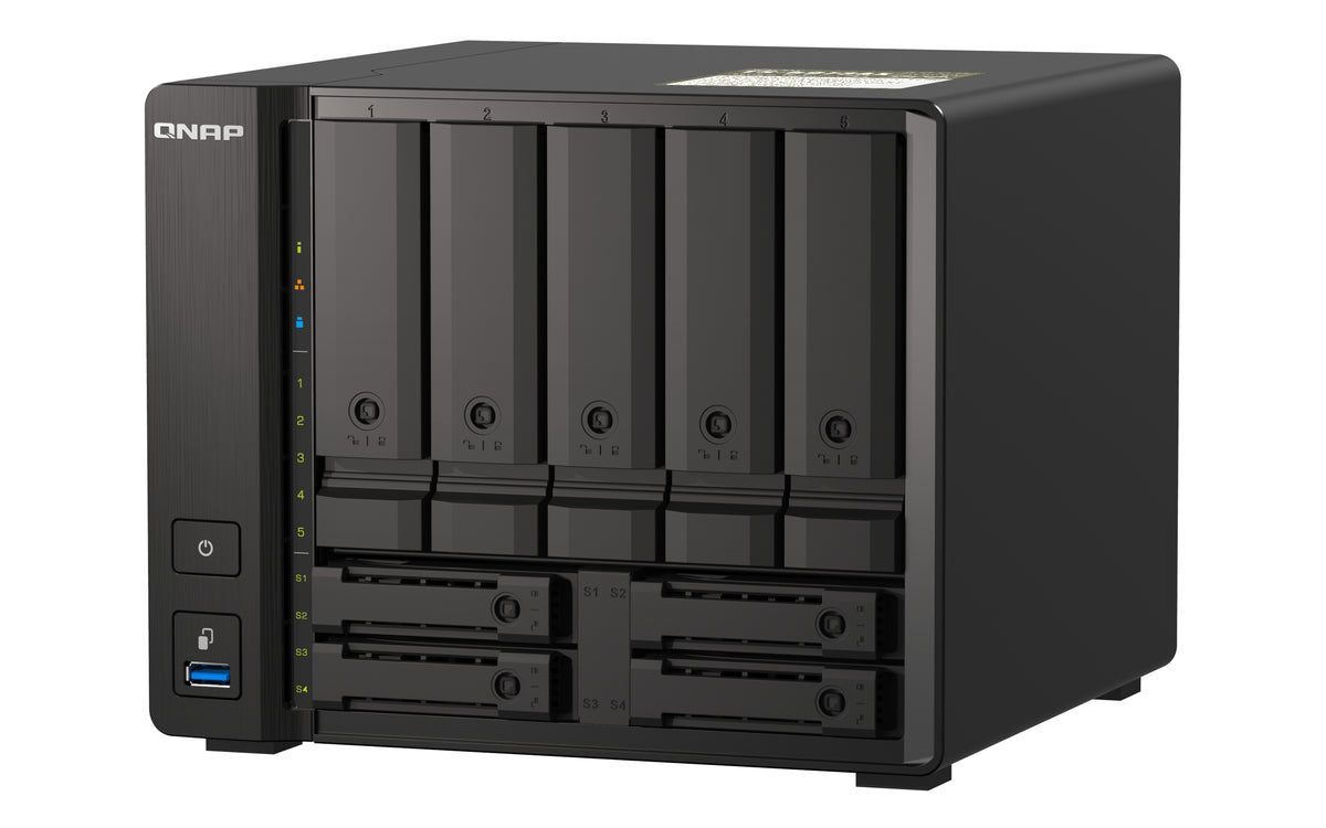 QNAP TS-h973AX NAS Tower Ryzen Embedded V1500B 8 GB DDR4 0 TB QuTS hero Negro