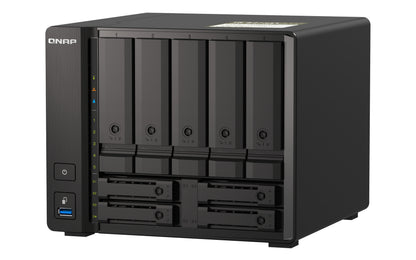 QNAP TS-h973AX NAS Tower Ryzen Embedded V1500B 8 GB DDR4 0 TB QuTS hero Negro