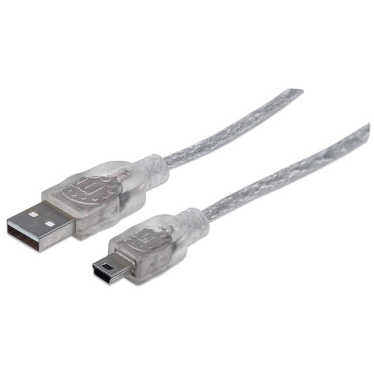 Manhattan 333412 cable USB USB 2.0 1.8 m USB A Mini-USB B 0.48 Gbit/s Plata