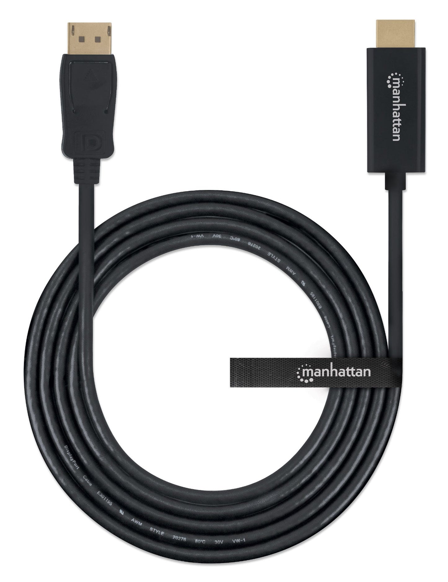 Cable Manhattan DisplayPort/HDMI M-M 1080p1.8m Color Negro