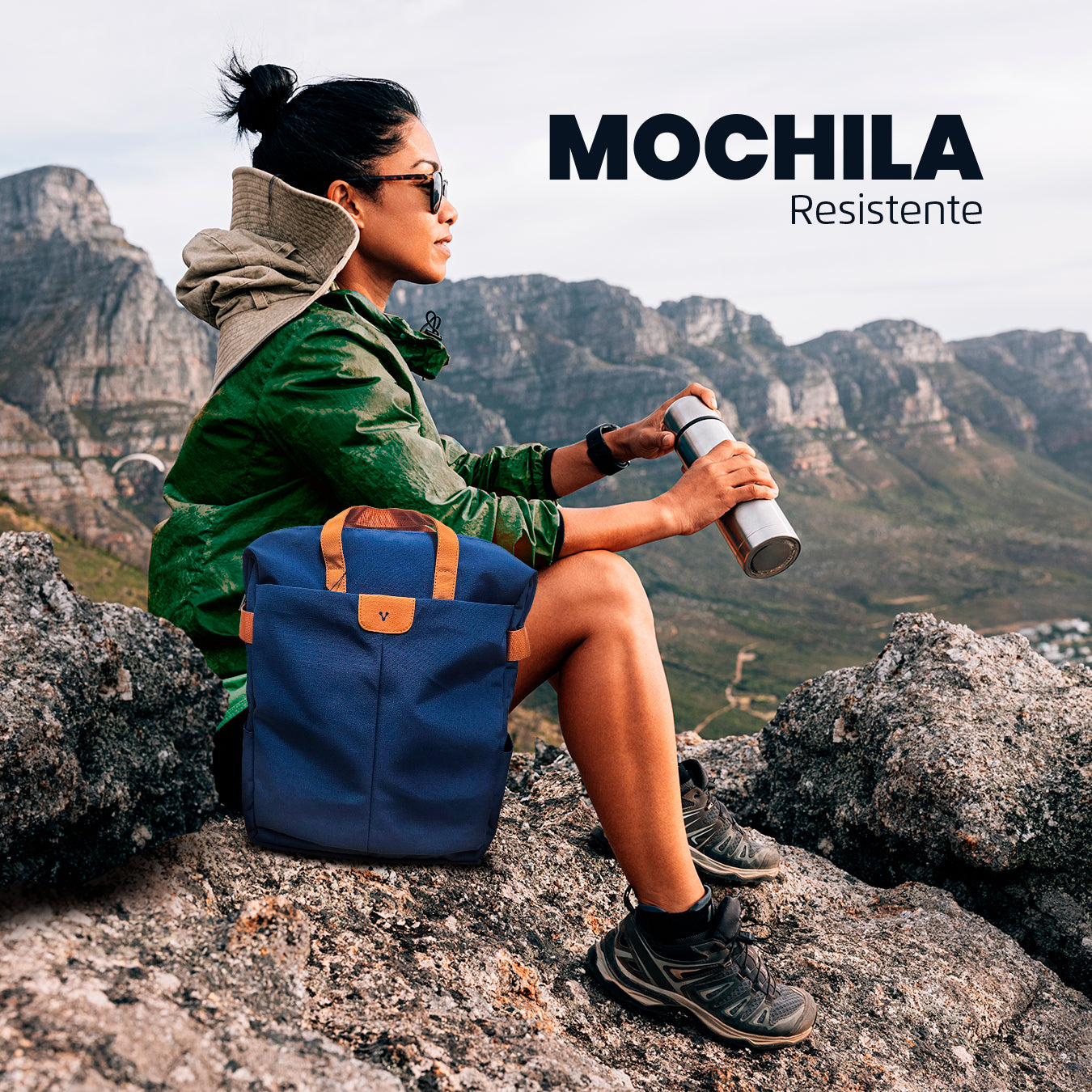 MOCHILA VORAGO BP-301 VINTAGE DOBLE USO LAPTOP 15.6 AZUL