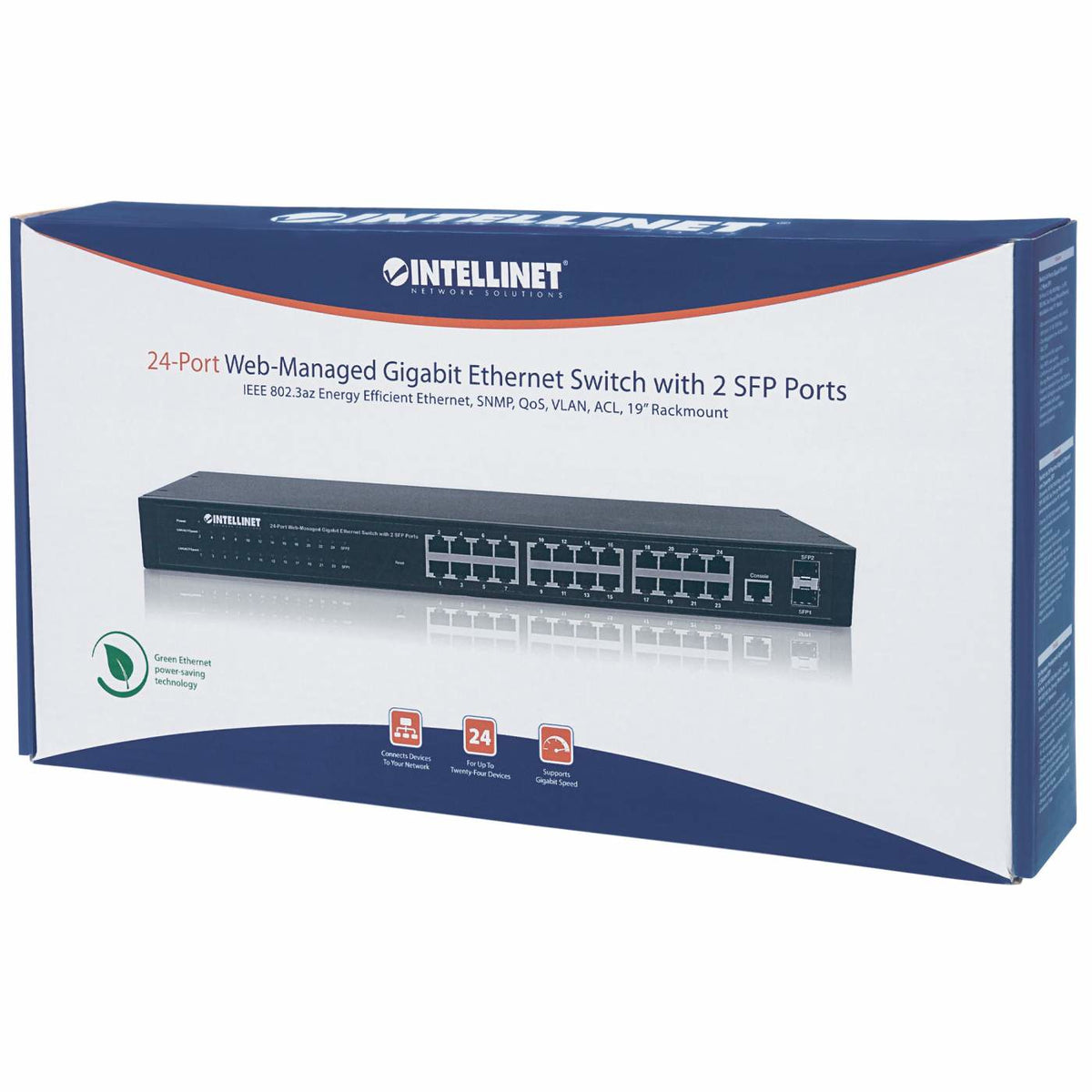 Intellinet 560917 dispositivo de redes Gestionado Gigabit Ethernet (10/100/1000) 1U Negro