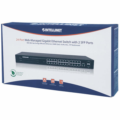 Intellinet 560917 dispositivo de redes Gestionado Gigabit Ethernet (10/100/1000) 1U Negro