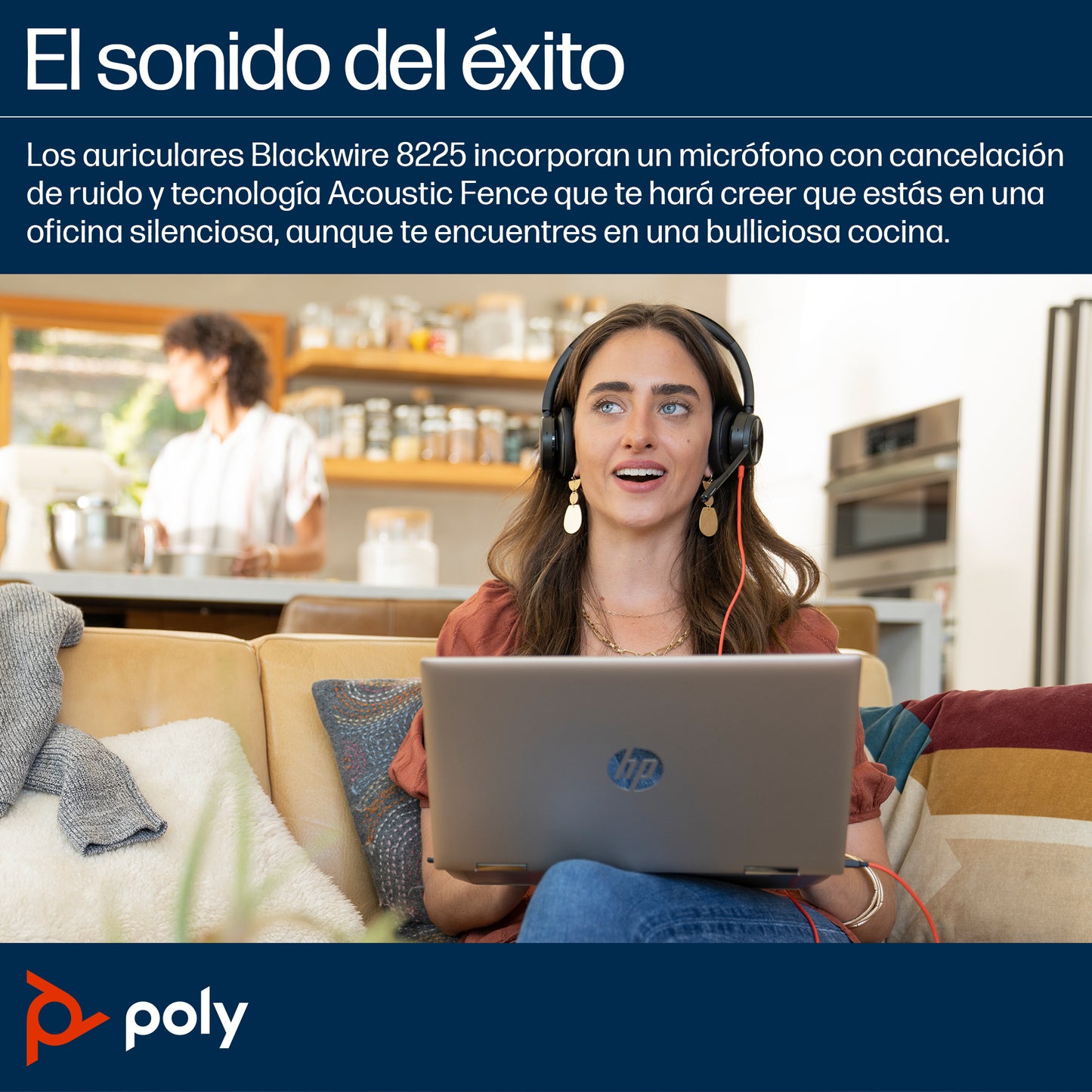 HP Poly Blackwire 8225 Stereo Microsoft Teams Certified USB-C Headset +USB-C/A Adapter Alámbrico Diadema Oficina/Centro de llamadas USB Tipo C Negro