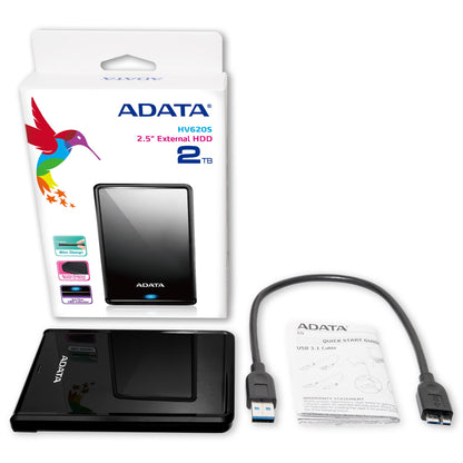 Disco Duro Externo Adata 1TB HV620S 2.5" USB 3.1 Negro