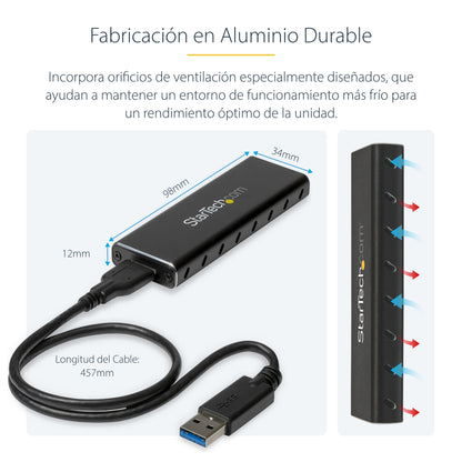 StarTech.com SM2NGFFMBU33 caja para disco duro externo Carcasa para SSD Negro