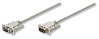 Manhattan 1.8m DB9 cable serial Gris
