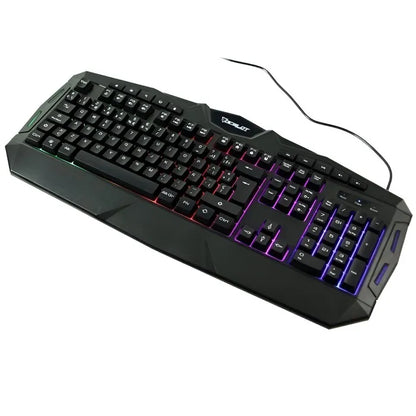 Teclado Ocelot Gaming OGEK03 alambrico/ membrana/ plástico/ negro/ iluminación tipo arcoiris