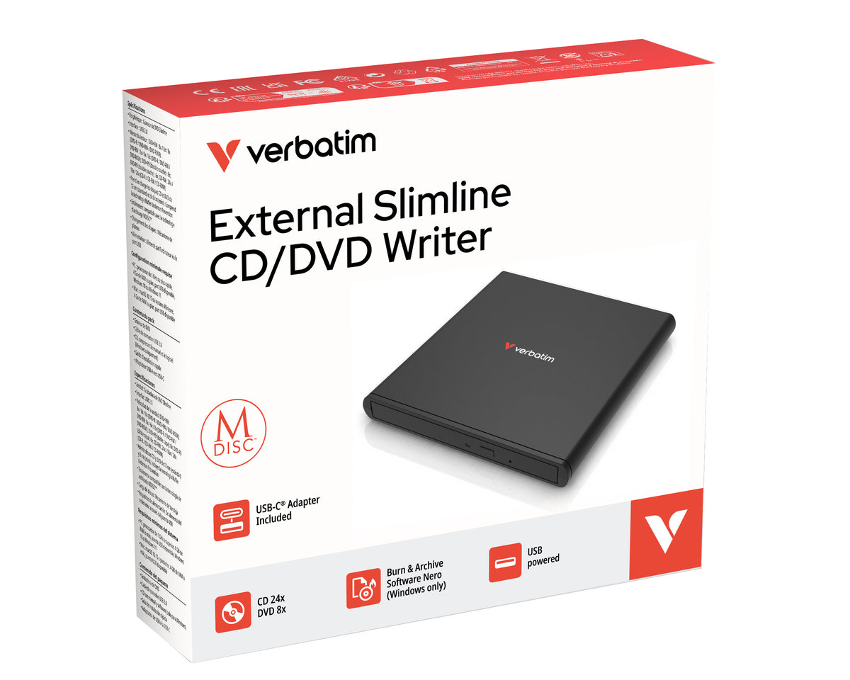 Quemador/Lector VERBATIM Externo de CD-DVD - Negro
