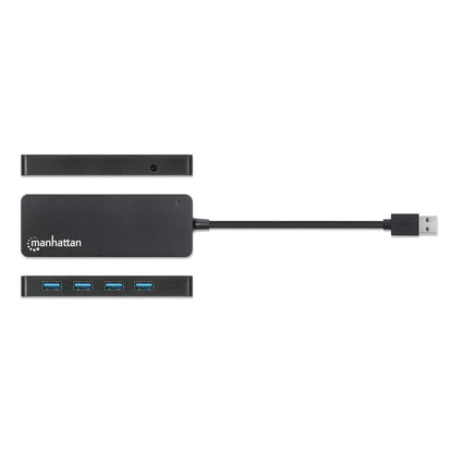 Manhattan 164900 nodo concentrador USB 3.2 Gen 1 (3.1 Gen 1) Type-A 5000 Mbit/s Negro