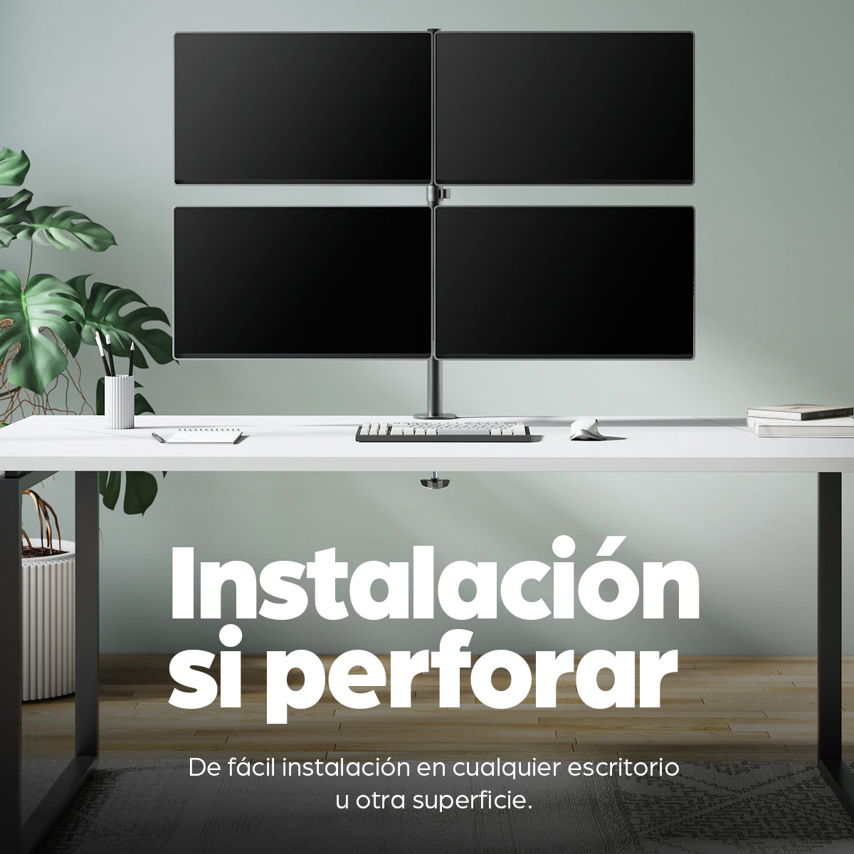 Manhattan 461566 soporte para pantalla plana 81.3 cm (32") Escritorio Negro