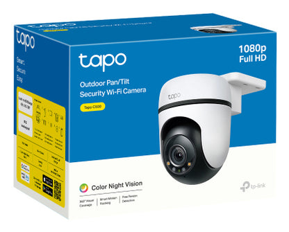 Cámara de Seguridad Tapo de Tp-link para exterior con rotación 360° y vion nocturna de 30 ft