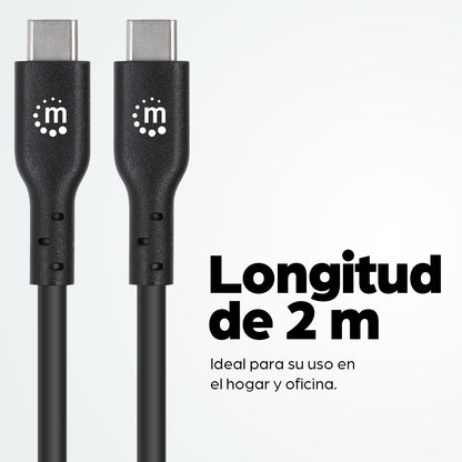 Cable Manhattan USB-C V2.0 C-C 100W 2.0M 480Mbps