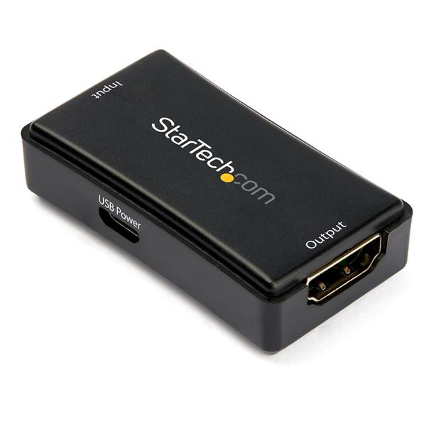 StarTech.com HDBOOST4K2 extensor de audio/video Repetidor AV Negro