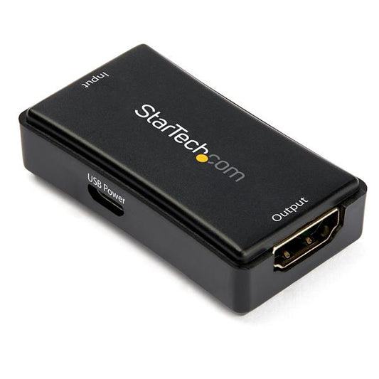 StarTech.com HDBOOST4K2 extensor de audio/video Repetidor AV Negro