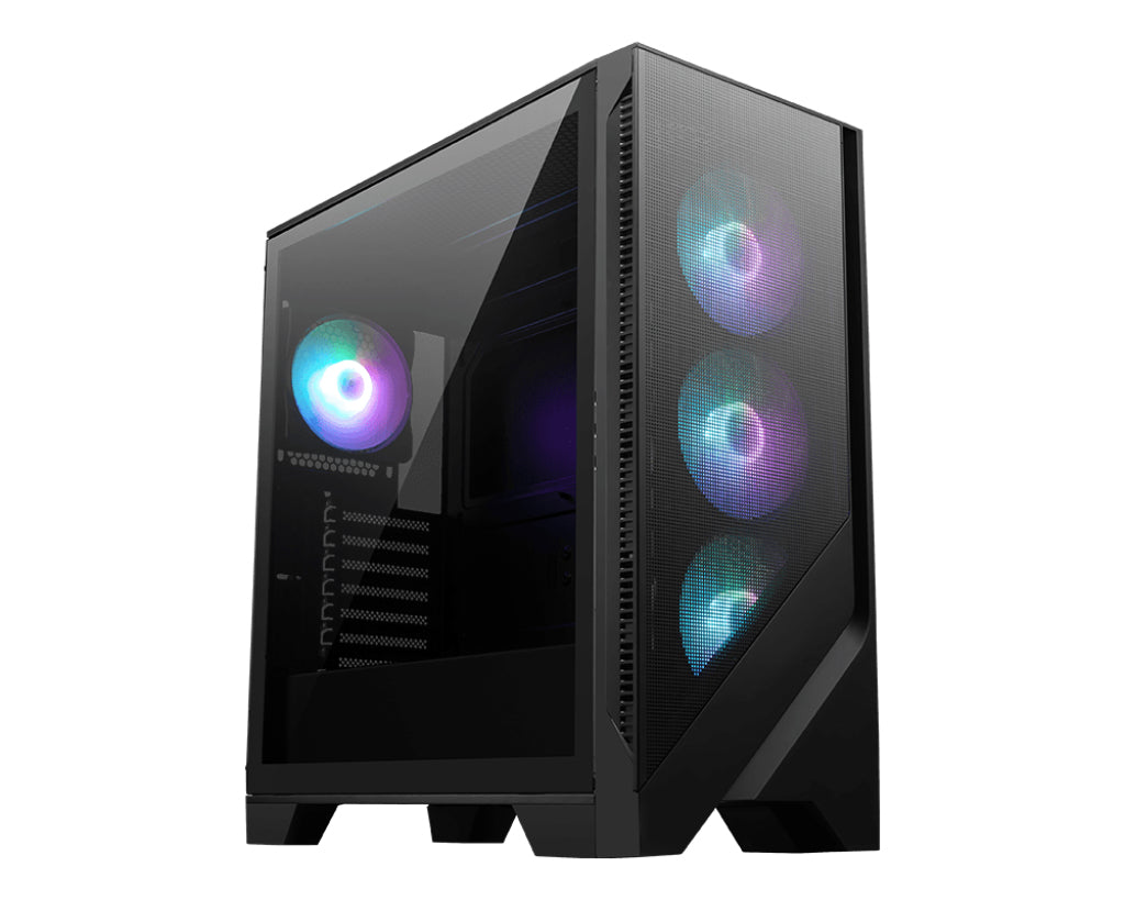 Gabinete MSI MAG Forge 321R Airflow Cristal TEMP ATX MIDI-TOWER ATX/MICRO-ATX/MINI-ITX sin Fuente 4 Ventiladores Negro