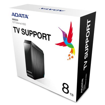 Disco Duro Externo Adata HM800 3.5" 8 TB USB 3.2 Gen1 Color Negro