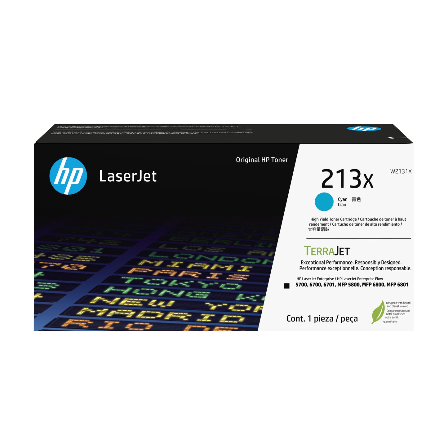 HP 213X Cyn Original LaserJet Toner Crtg cartucho de tóner 1 pieza(s)