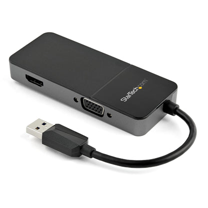 StarTech.com USB32HDVGA adaptador gráfico USB 3840 x 2160 Pixeles Negro, Plata