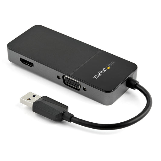 StarTech.com USB32HDVGA adaptador gráfico USB 3840 x 2160 Pixeles Negro, Plata