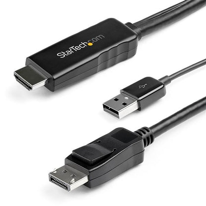 StarTech.com HD2DPMM3M adaptador de cable de vídeo HDMI Tipo A (Estándar) Negro