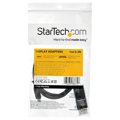StarTech.com CDP2DP1MBD adaptador de cable de vídeo Negro