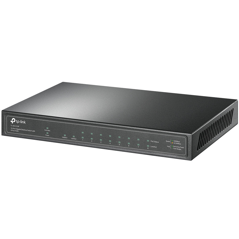 TP-Link TL-SG1210P dispositivo de redes No administrado Gigabit Ethernet (10/100/1000) Energía sobre Ethernet (PoE) Gris