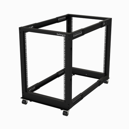 StarTech.com 4POSTRACK15U armario rack Rack o bastidor independiente Negro