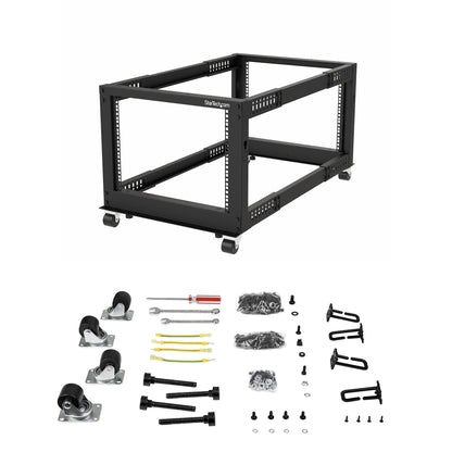 StarTech.com 4POSTRACK12U armario rack Rack o bastidor independiente Negro