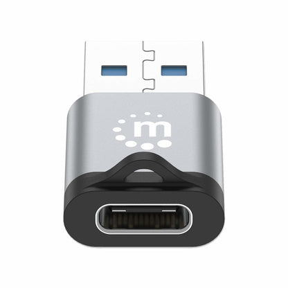 Manhattan 356305 cambiadores de género de cables USB-A USB-C Negro, Gris