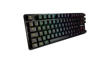 Teclado Mecánico Game Factor KBG500-BL RGB Tenkeyless USB Switch Azul Color Negro